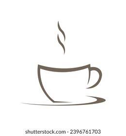 Coffee cup logo vector icon illustration design