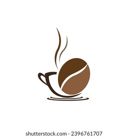 Coffee cup logo vector icon illustration design