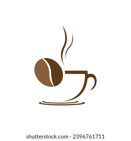 Coffee cup logo vector icon illustration design