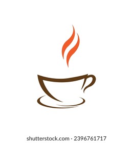 Coffee cup logo vector icon illustration design