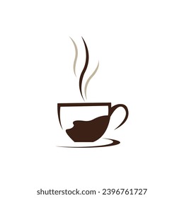 Coffee cup logo vector icon illustration design