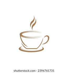 Coffee cup logo vector icon illustration design
