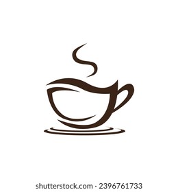 Coffee cup logo vector icon illustration design