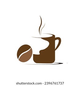 Coffee cup logo vector icon illustration design