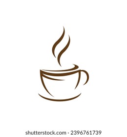 Coffee cup logo vector icon illustration design