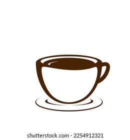 Coffee Cup Logo, Vector Illustration, Emblem Design on White Background