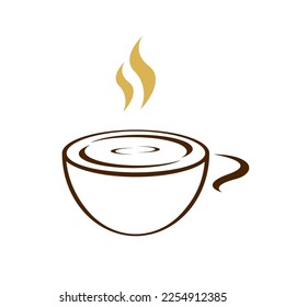 Coffee-Cup-Logo, Vektorgrafik, Emblem-Design auf weißem Hintergrund