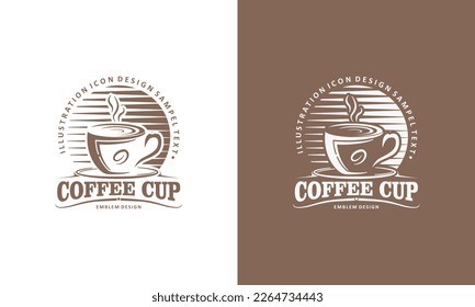 Coffee Cup logo vector illustration, Coffee shop emblem design