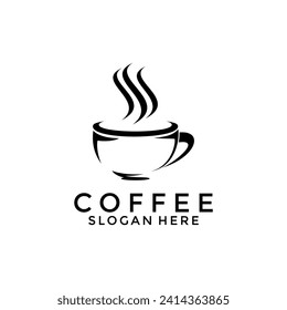 Vector del logotipo de la Copa del Café, Cafetería, Diseño Logo del Café Inspiración Vector plantilla