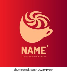 Coffee cup logotype. Vector template logo design. Business concept icon.