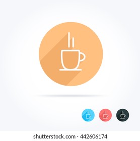 Coffee Cup Long Shadow Icon