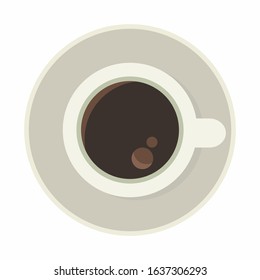 Coffee in the cup looks from above.
