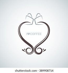 coffee cup love concept vector background