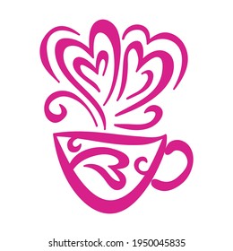 Kaffeetasse liebt Herzen. Vektorgrafik