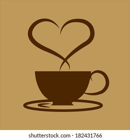 Coffee cup of love. vector illustration