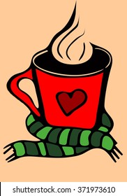 Coffee cup. Love vector illustration