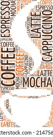 Coffee cup made of typographic background
