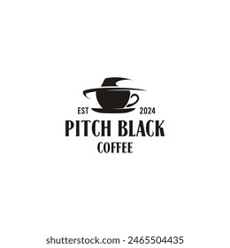 Kaffee-Tasse und Mafia-Hut für Restaurant und Bar Logo