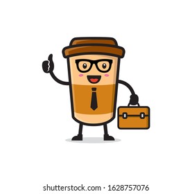 Coffee cup mascot character design