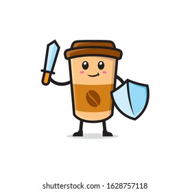 Coffee cup mascot character design