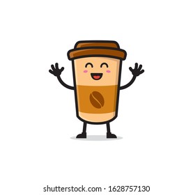 Coffee cup mascot character design