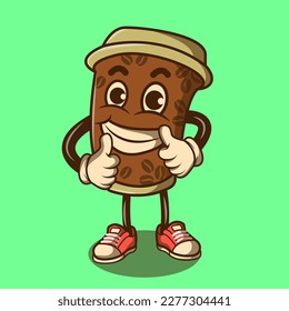 Coffee Cup Mascot design vector