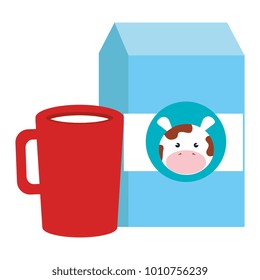 coffee cup with milk box