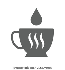 Coffee, cup, milk icon. Gray vector graphics.
