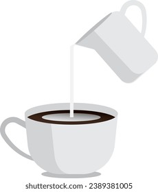 Coffee cup and milk vector. free space for text. wallpaper.