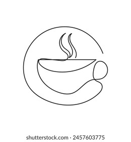 coffee cup minimal design hand drawn one line style drawing, one line art continuous drawing, coffee cup single line art 