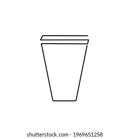 Coffee cup minimal logo style. Vector illustration in flat cartoon design. 