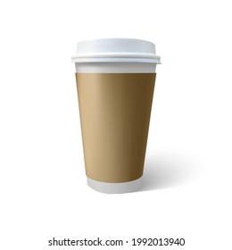 Coffee cup mock up isolated on white background. EPS 10