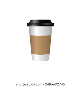 Coffee cup mockup vector clipart, Realistic cup