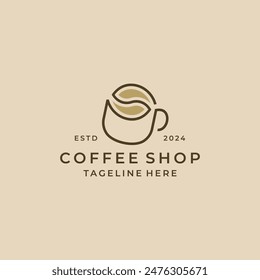 coffee cup monogram logo design for business