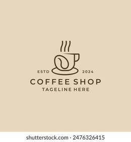 coffee cup monogram logo design for business