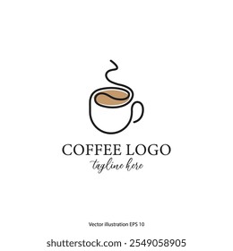 Diseño de logotipo de monograma de taza de café para negocios