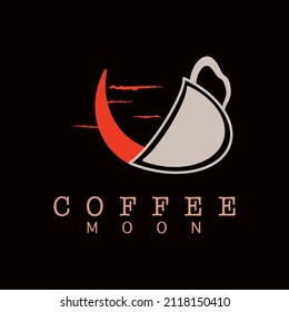 coffee cup and moon logo can be used for company logo t-shirts