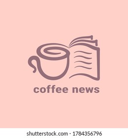 Coffee Cup & Morning News Concept, Vector Icon.