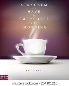 Coffee cup in the morning. Vector editable template illustration