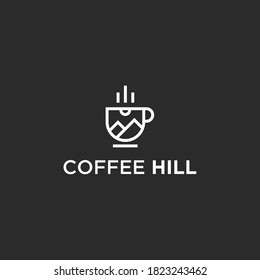 logo del café de montaña. icono de café