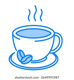 Coffee cup. cup, mug, beverage, drink, hot, espresso, caffeine. Vector Icon Illustration