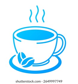 Xícara de café. xícara, caneca, bebida, quente, expresso, cafeína. Ilustração de ícone de vetor