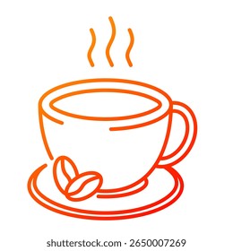 Xícara de café. xícara, caneca, bebida, quente, expresso, cafeína. Ilustração de ícone de vetor
