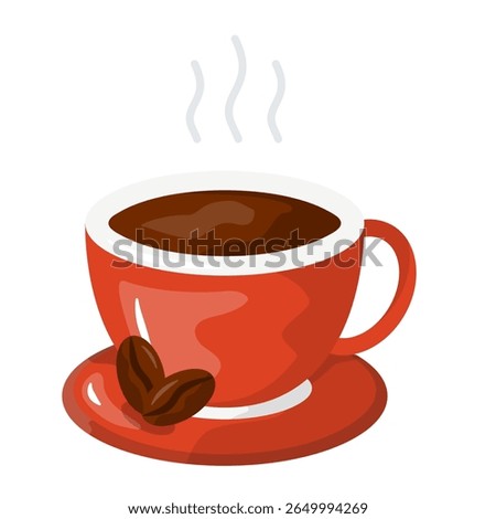 Coffee cup. cup, mug, beverage, drink, hot, espresso, caffeine. Vector Icon Illustration