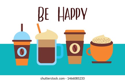 Coffee cup and mug design, Drink breakfast beverage bakery restaurant and shop theme Vector illustration