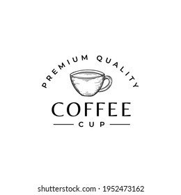 Coffee Cup Mug Drawing Logo Illustration Vector Icon Template