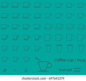 coffee cup / mug icon sign symbol with drawing effect