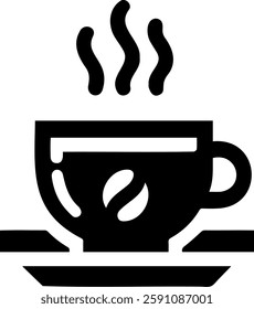Coffee cup, mug isolated vector, latte black silhouette.