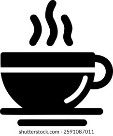 Coffee cup, mug isolated vector, latte black silhouette.
