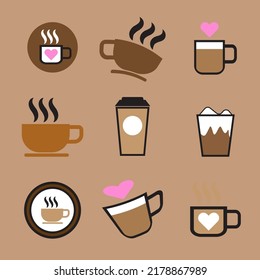 coffee cup and mug vector image bundle 